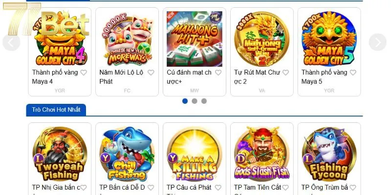 Bắn cá 77bet là trò chơi giải trí đỉnh cao nhất 2025