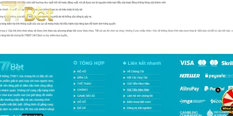 Cung cấp đầy đủ thông tin khi rút tiền 77bet