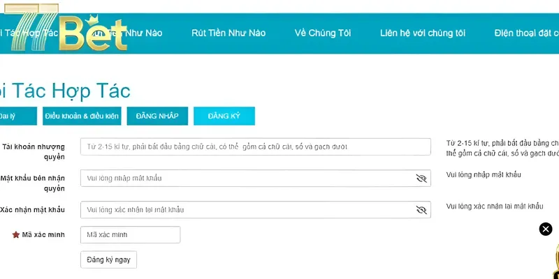Điều khoản sử dụng 77BET về vấn đề mở tài khoản