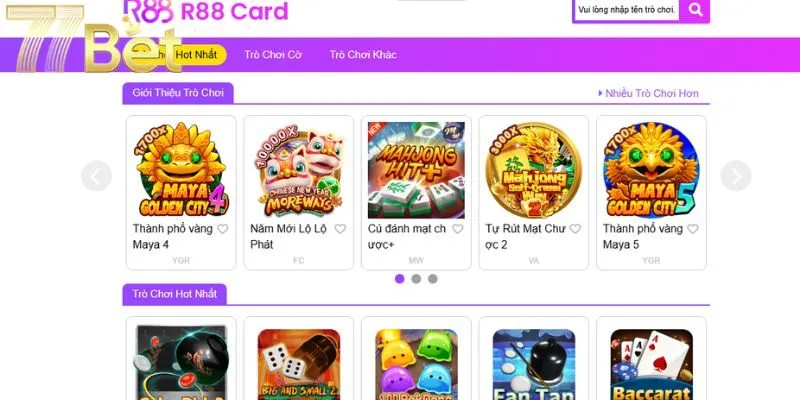 Game bài tại 77bet có sức hút cực lớn