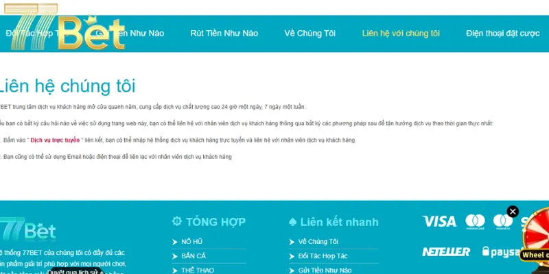 Liên hệ 77bet hỗ trợ giải quyết mọi vấn đề